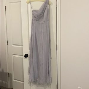 Amsale One Shoulder Dove Bridesmaid Dress